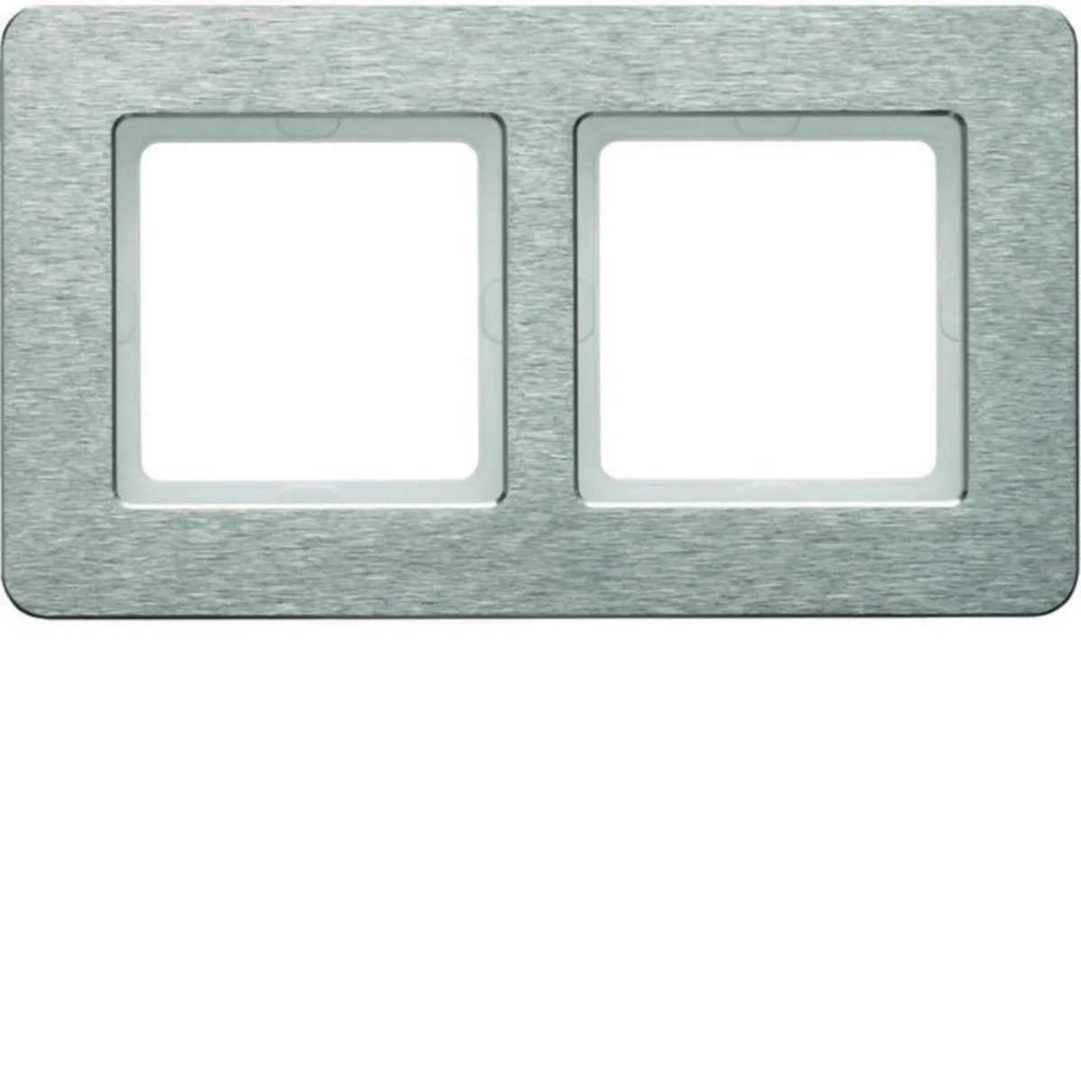 Peitelevy Hager Q.7 2-f. RST brushed horiz – ruostumaton teräs (RST)