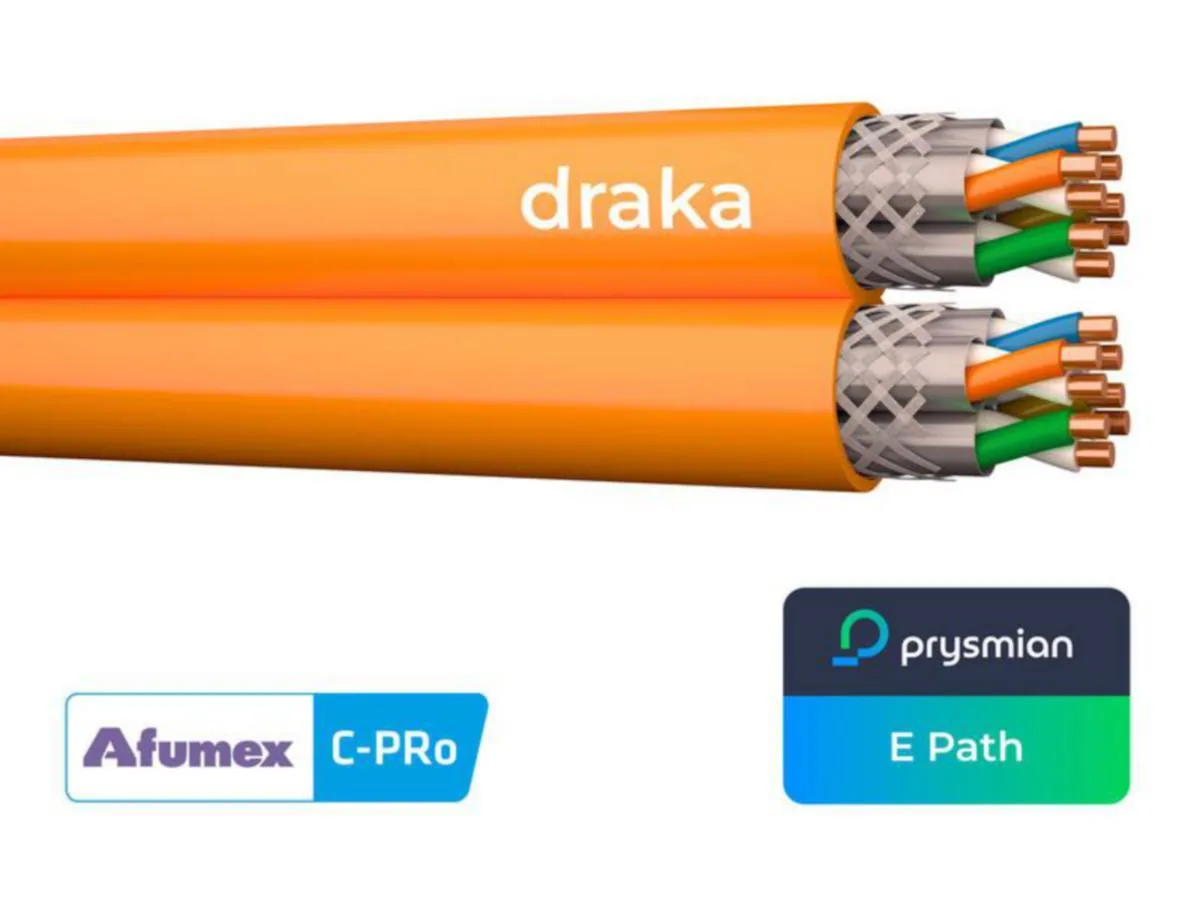 Tietoverkkokaapeli-CAT7 Draka Afumex S/FTP CCA - TIETOVERKKOKAAPELI-CAT7 AFUMEX UC900-HF C-PRO C7 S/FTP 2X4P