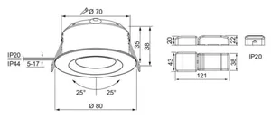 Alasvalo Airam Compact Tilt - ALASVALO COMPACT TILT IP44 5W/830 36D DIM ACC WH