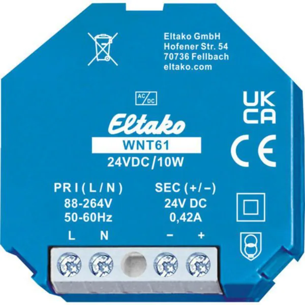 Teholähde Eltako Sarja 61 TEHOLÄHDE,24VDC/10W,KOJER
