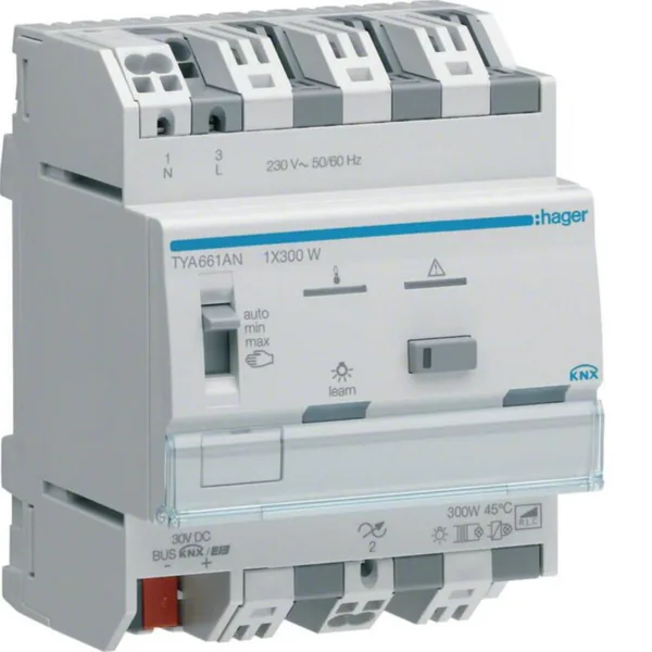 Valonsäädin KNX Hager KNX ETS tya661an 1x300w rlcpd t din