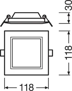Alasvalo Ledvance Downlight Slim - ALASVALO DOWNLIGHT SLIM DL SLIM SQ105 6W/4000K WT