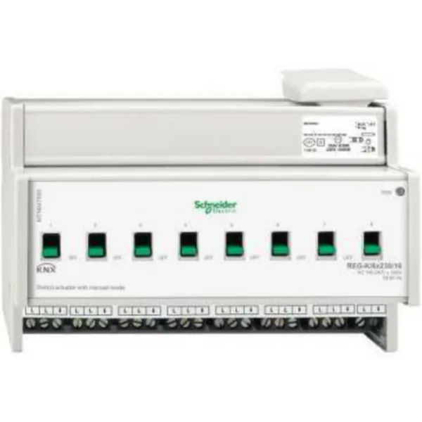 Lähtöyksikkö KNX Schneider Electric SpaceLogic KNX KYTKIN TOIM.L. 8X230/16A K.O
