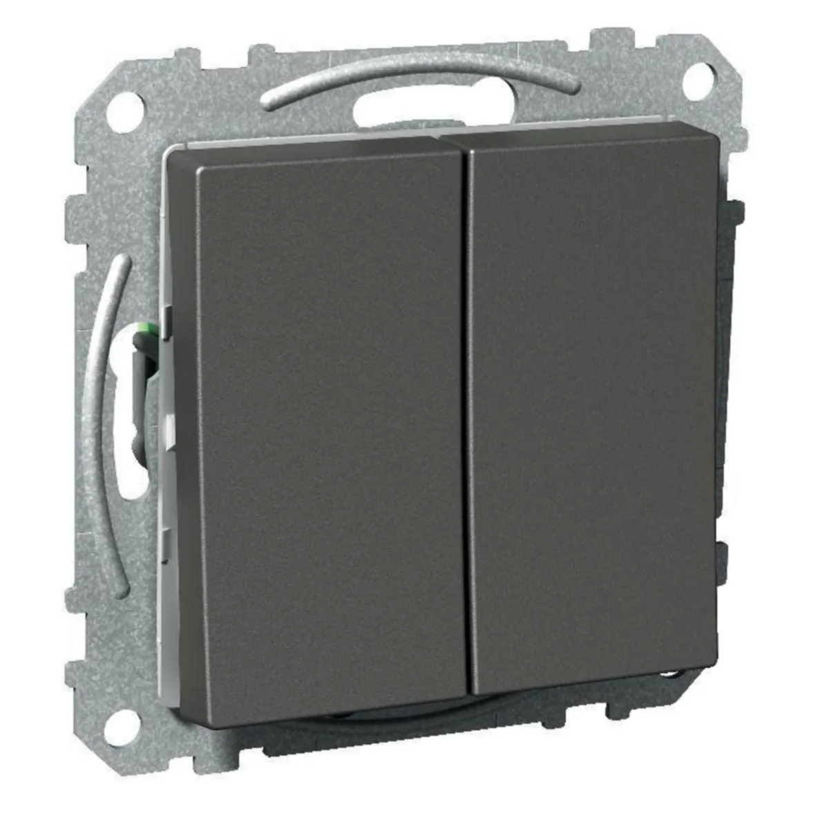 Kytkin Schneider Electric Exxact, nelikulmainen vipu, antrasiitti - KYTKIN EXXACT 5/16A/IP21 2X UKJ ANT