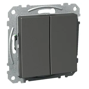 Kytkin Schneider Electric Exxact, nelikulmainen vipu, antrasiitti - KYTKIN EXXACT 5/16A/IP21 2X UKJ ANT