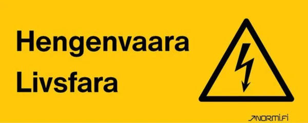 Merkintätarra Normiopaste HENGENVAARA / LIVSFARA