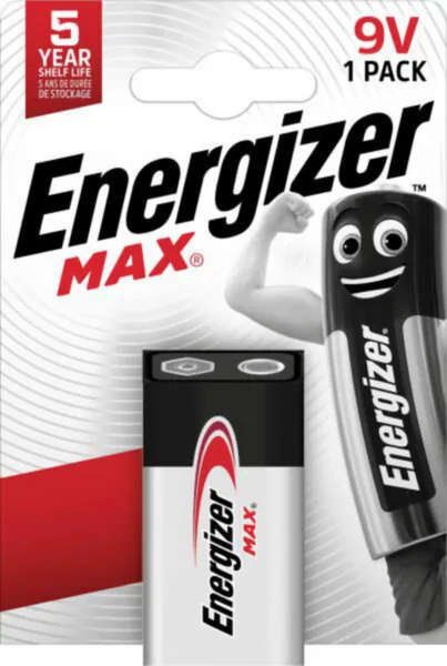 Paristo alkali Energizer Max 9V/522/6LR61 1 KPL