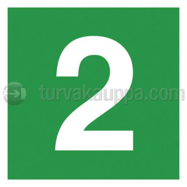 Kerrosnumerot muovia jälkivalaisevat ST MERKINTÄKILPI KERROSNUMERO 2 200x200 JV