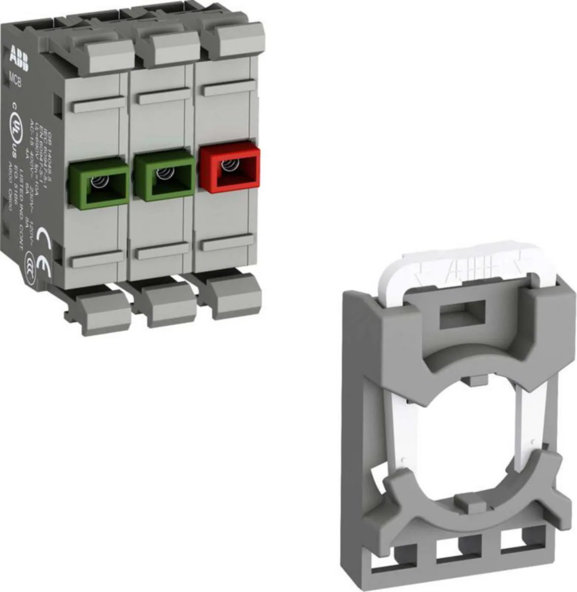 Kosketinelementti ABB Modular MCB KOLMOISLOHKO+PIDIN 2NO,1NC