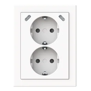 Pistorasia + USB ABB Impressivo 2-osainen - PISTORASIA + USB IMPRESSIVO 2S/16A/IP21 PPJ USB C+C VAL