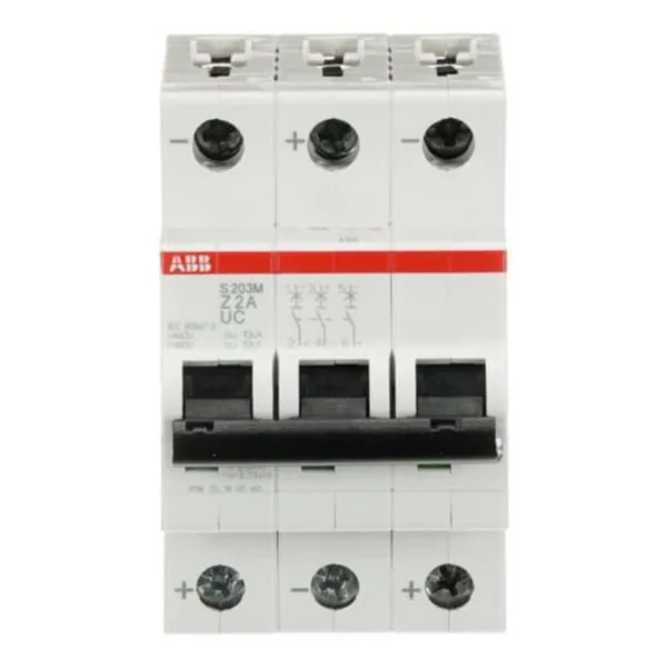 Johdonsuojakatkaisija ABB S200MUC 3-pole Z-char. 2A