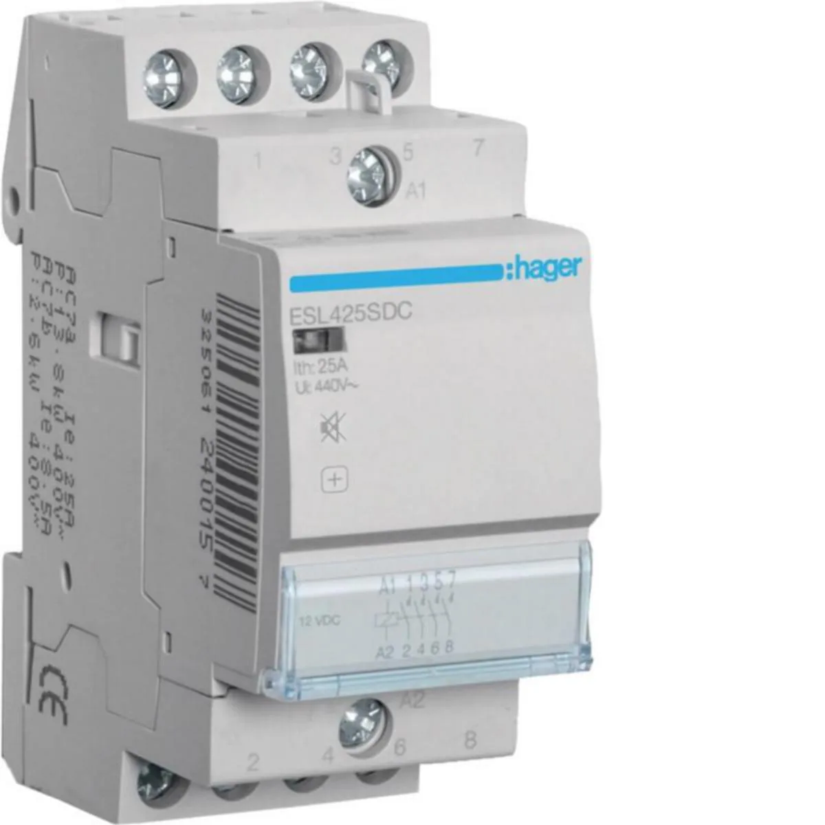 Kontaktori Hager Hurinaton ESL425SDC 4s 25A 12VDC hur