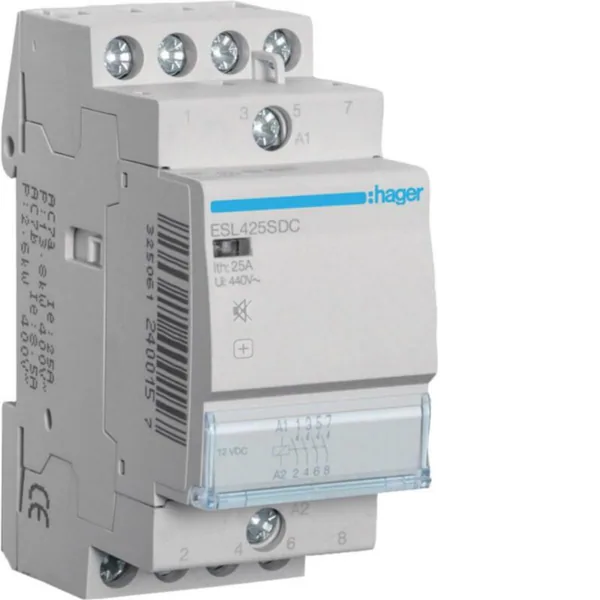 Kontaktori Hager Hurinaton ESL425SDC 4s 25A 12VDC hur