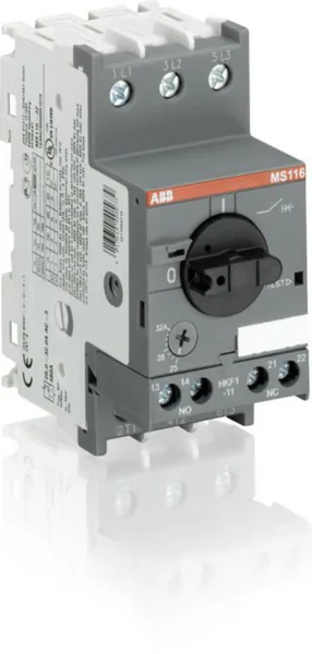 Moottorinsuojakatkaisija + apu-/ hälytyskosketin ABB MS116+HKF MS116-20-HKF1-11
