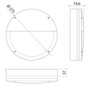 Seinävalaisin ulko Airam Halo (Eye) - SEINÄ/KATTOVAL ULKO HALO EYE IP65 14W 830/840 PCO ANT