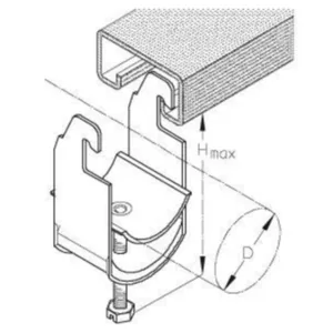 Kaarikiinnike PUK C-profiili - KAARIKIINNIKE PUK K20/3AC 3XØ16-20/HMAX=97MM FE