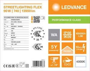 Katuvalaisin Ledvance Streetlight Flex - KATUVALAISIN STREETLIGHT FLEX SL FLEX 90W 740 RW35ST 13950LM