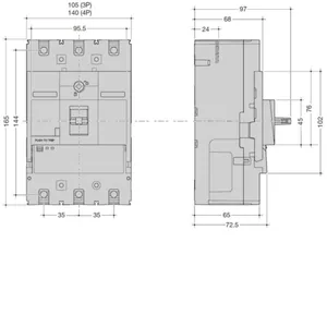 Kompaktikatkaisija Hager h3+ TM - KOMPAKTIKATKAISIJA H3+ P250 TM 3N 200A 25KA