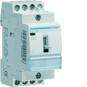 Kontaktori Hager LVV kytkimellä - KONTAKTORI HAGER ETC325 3s 25A k.230VAC LVV