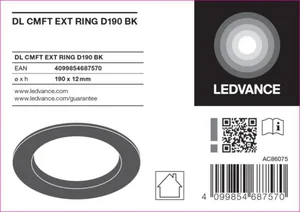 Mekaaninen lisätarvike Ledvance Downlight Comfort - MEKAANINEN LISÄTARV. LEDVANCE DL CMFT EXT RING D190 BK