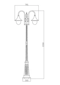 Pihapiirivalaisin Airam Kartano Trumpet Pole - PIHAPIIRIV KARTANO TRUMPETPOLE IP44 2XE27 PCC WH