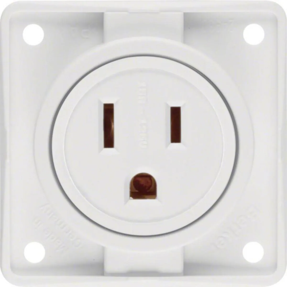 Pistorasia Hager Integro Flow 15A/125V NEMA5-15R US/CAN whit – valkoinen