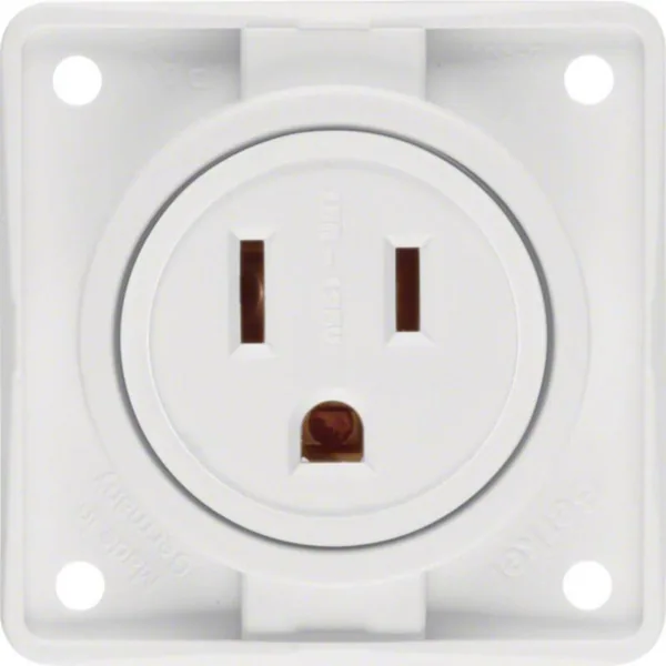 Pistorasia Hager Integro Flow 15A/125V NEMA5-15R US/CAN whit