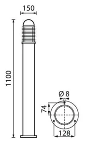 Pollarivalaisin Airam Ares LED ja E27 - POLLARIVALAISIN AIRAM ARES 15W/840 MU