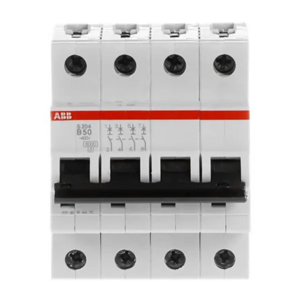 Johdonsuojakatkaisija ABB S200 B-käyrä 4-nap S204-B50 B50A