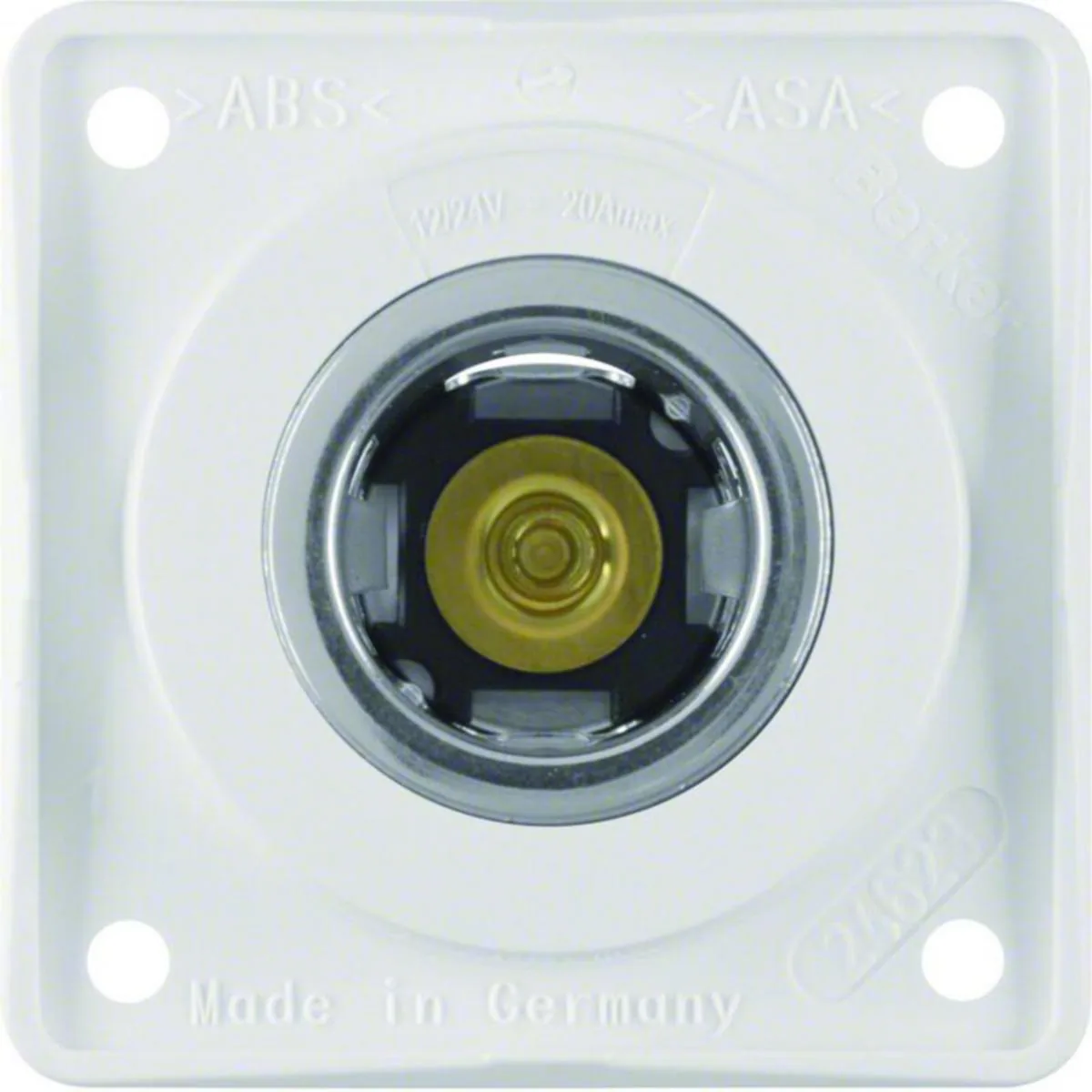 Pistorasia Hager Integro Flow 1AP/20A/12V UKJ white – valkoinen