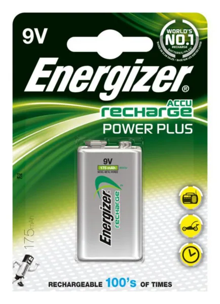 Akku ladattava Precision, Extreme, Power Plus Energizer NIMH RECH 9V/HR22 175mAh 1 KPL