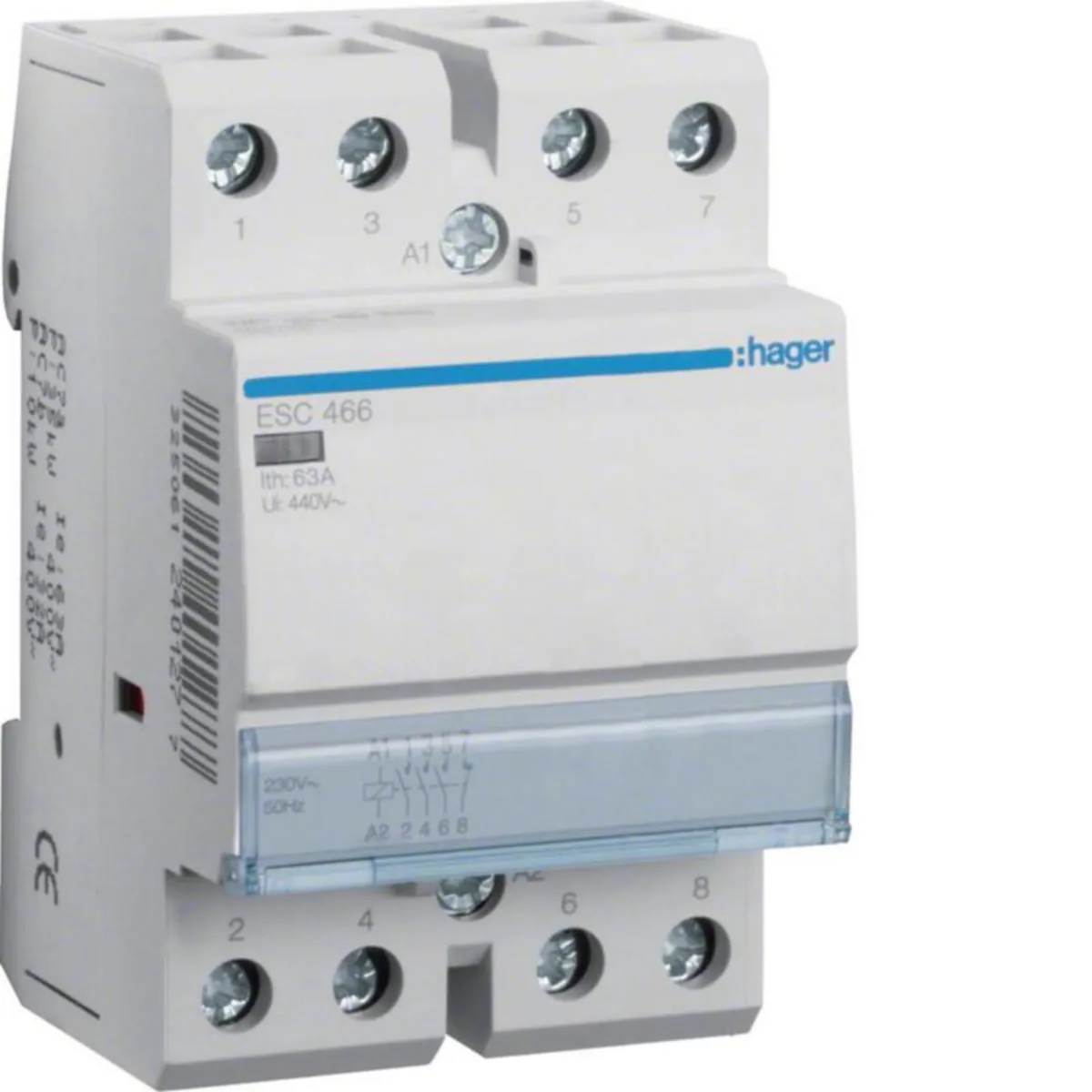 Kontaktori Hager ESC466 3s+1a 63A k.230V