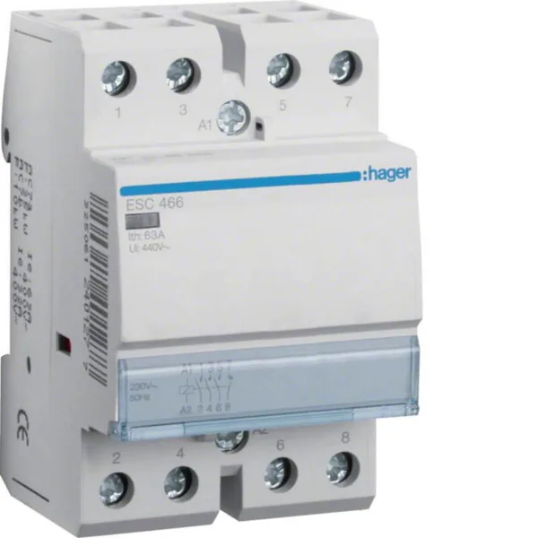 Kontaktori Hager ESC466 3s+1a 63A k.230V