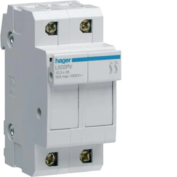 Putkisulakealusta Hager LS502PV 2-NAP L38 1000VDC