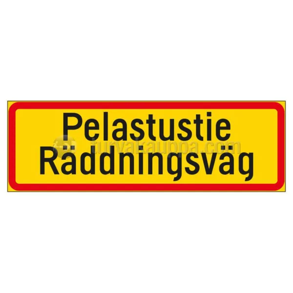 Merkintäkilpi Alumiini PELASTUSTIE FI/SE 600X300 ALU