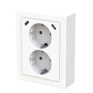 Pistorasia + USB ABB Impressivo 2-osainen - PISTORASIA + USB IMPRESSIVO 2S/16A/IP21 PPJ USB C+C VAL