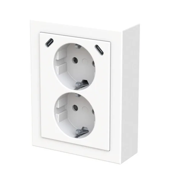 Pistorasia + USB ABB Impressivo 2-osainen 2S/16A/IP21 PPJ C+C VAL