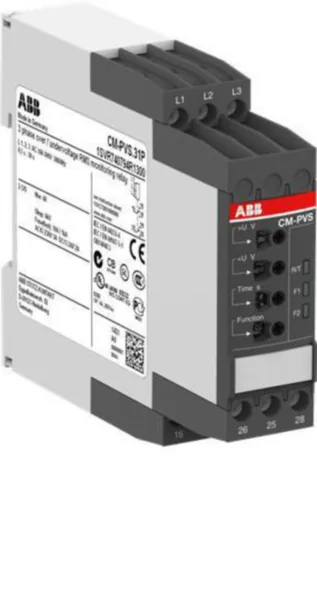 Valvontarele vaihejärjestys ABB CM-PVS.81S,KOLMIVAIHEVALVONTA