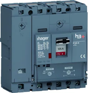 Kompaktikatkaisija Hager h3+ TM - KOMPAKTIKATKAISIJA H3+ P160 TM 4N 125A 70KA