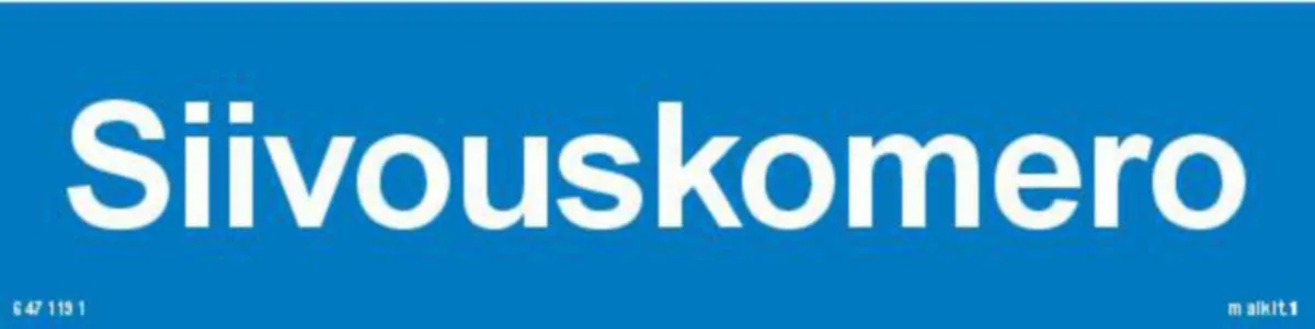 Merkintätarra Malkit Kiinteistö SIIVOUSKOMERO 200X50