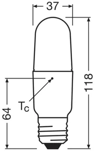 Vakiolamppu Ledvance Superior Performance Classic Stick - VAKIOLAMPPU LEDVANCE STICK 9W/840 1050LM E27 OP