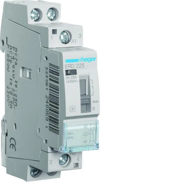 Välirele Hager käsikytkimellä 16-63A ERD225 2s 25A k.24V