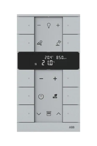 Huonetermostaatti ABB-free@home ABB FREEHOME 10-OS T CO2 RH VOC ALU