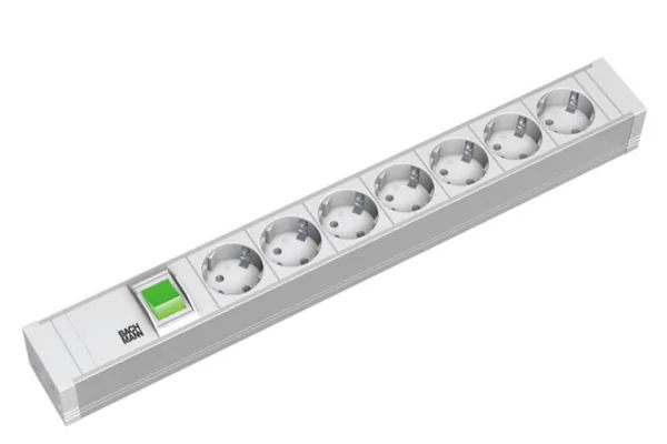 Jatkopistorasia Bachmann 19" PDU >1U, 7 X PR +KYTK.PVC