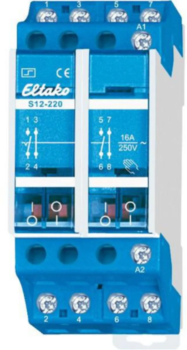 Sysäysrele Eltako S12-220-230V - SYSÄYSRELE 2S,2A,16A/230VAC,DIN