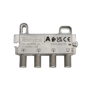 Haaroitin Televes 5-2400 MHz - HAAROITIN TELEVES 5-2400MHZ 12/2,3DB DC OUT/IN