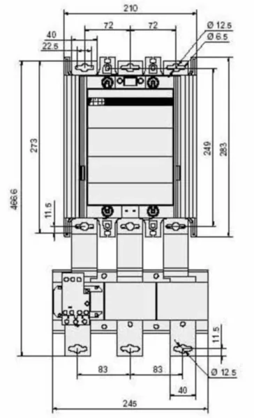 Lämpörele ABB 500DU EF460 ASENNUS-/KOTELOINTISARJA DT500/AF460L PITKÄ: E500DU