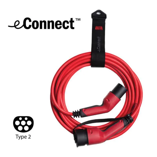 Latauskaapeli DEFA eConnect MODE3/TYPE2/1X32A/7.4KW/5M