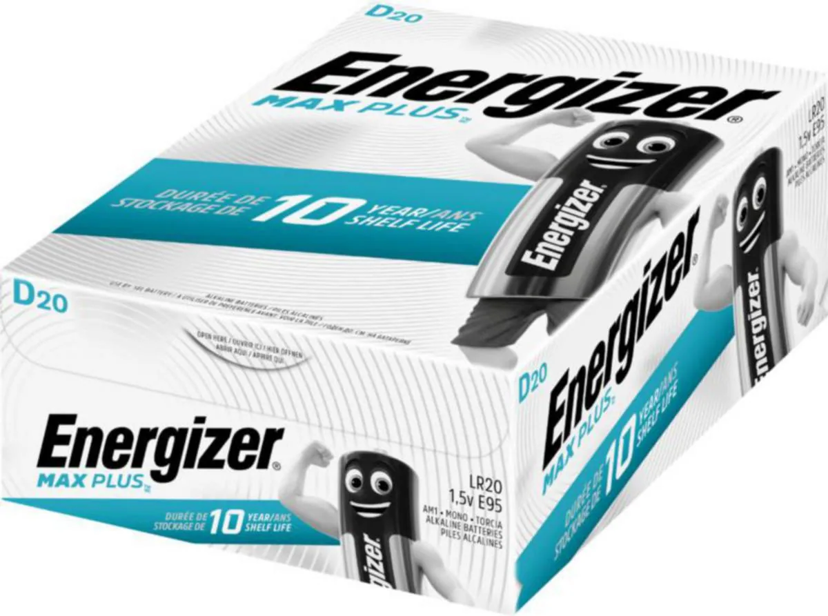 Paristo alkali Energizer Max Plus - PARISTO ALKALI ENERGIZER MAX PLUS D/E95 20-PAK