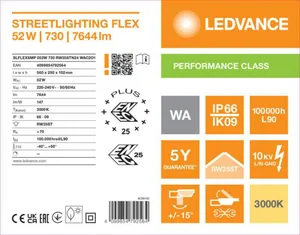 Katuvalaisin Ledvance Streetlight Flex - KATUVALAISIN STREETLIGHT FLEX SL FLEX 52W 730 RW35ST 7644LM